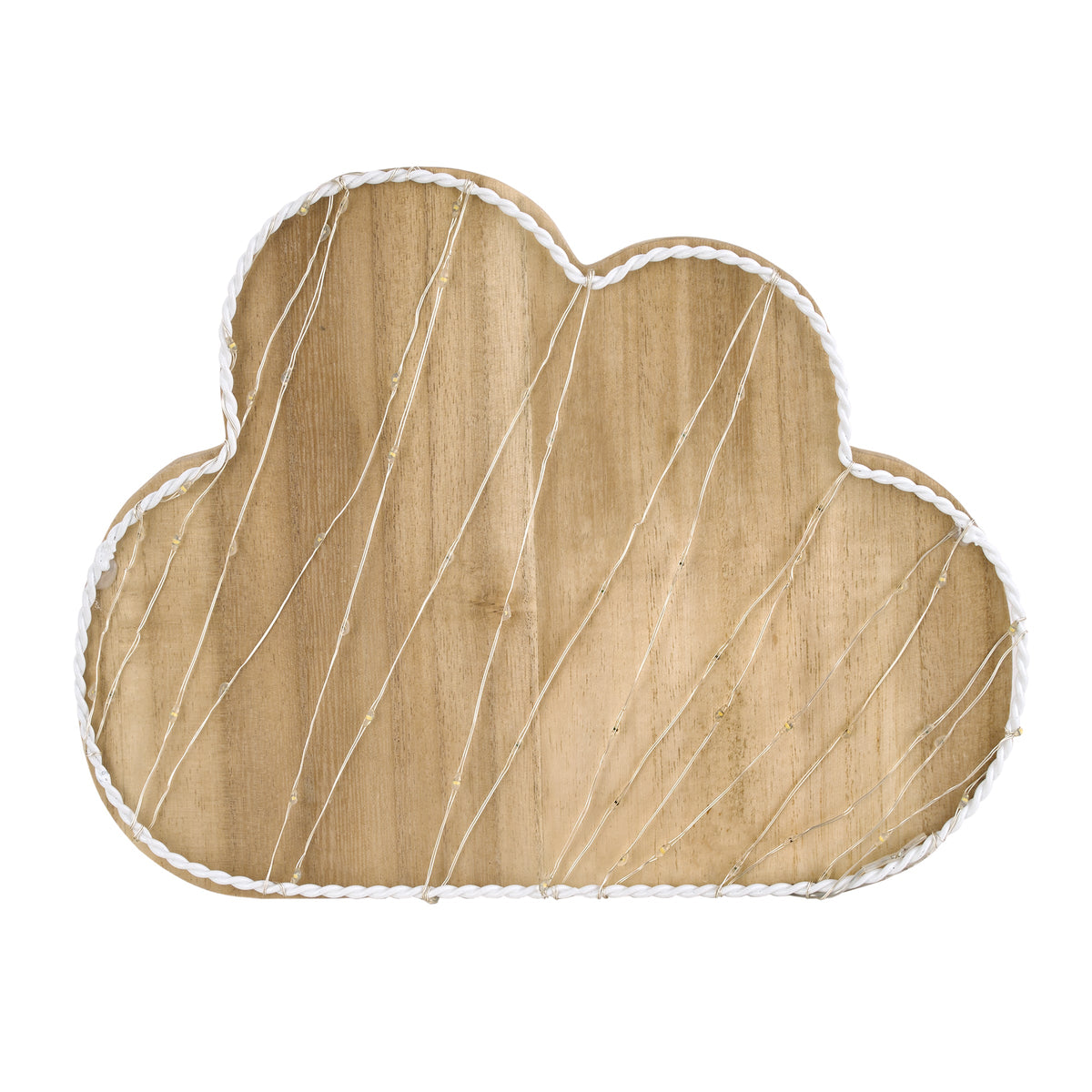 Cloud Shaped Lighted LED Natural Wood Wall Decor