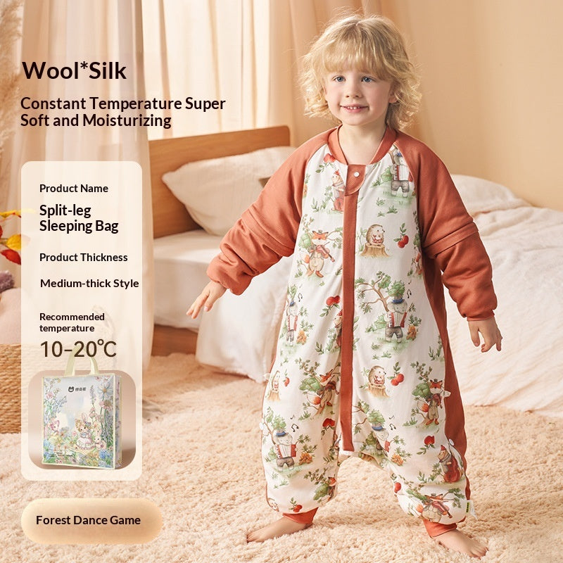 Sleeping Bag Silk Wool Autumn And Winter Thickened Constant Temperature For Children