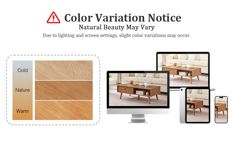 Engineered Wood Coffee Table with Storage – Hidden Drawer