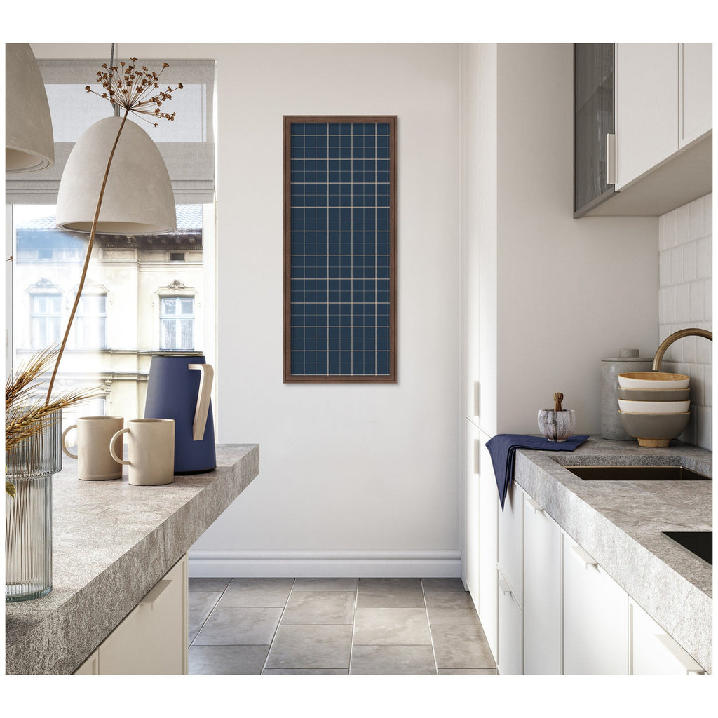 Framed Fabric Pinboard Navy Blue Plaid Wall Organization