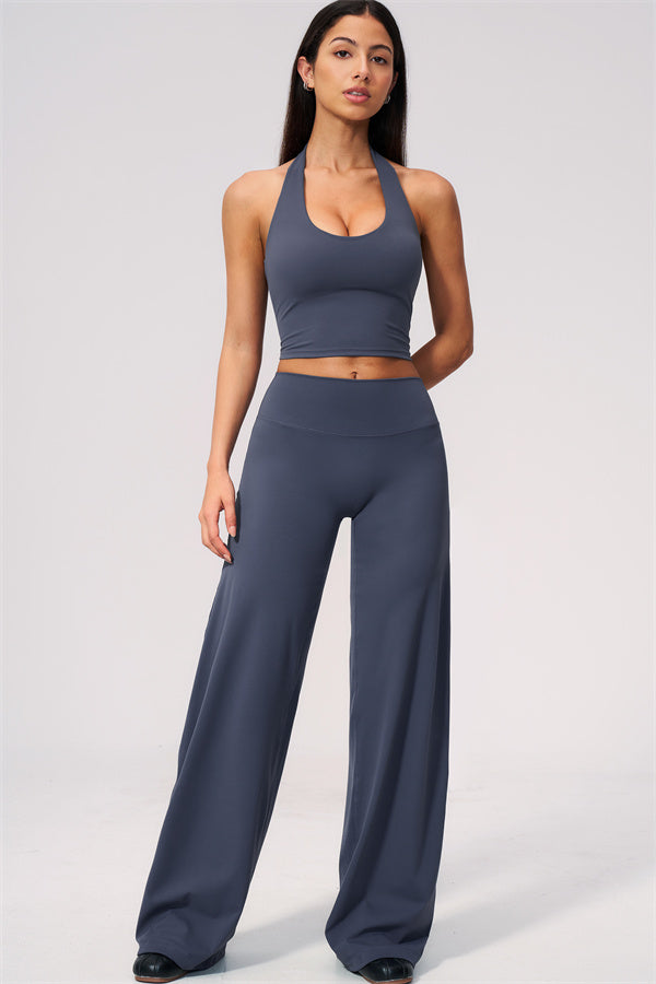 The Twirl Wide Strap Halter Crop Top