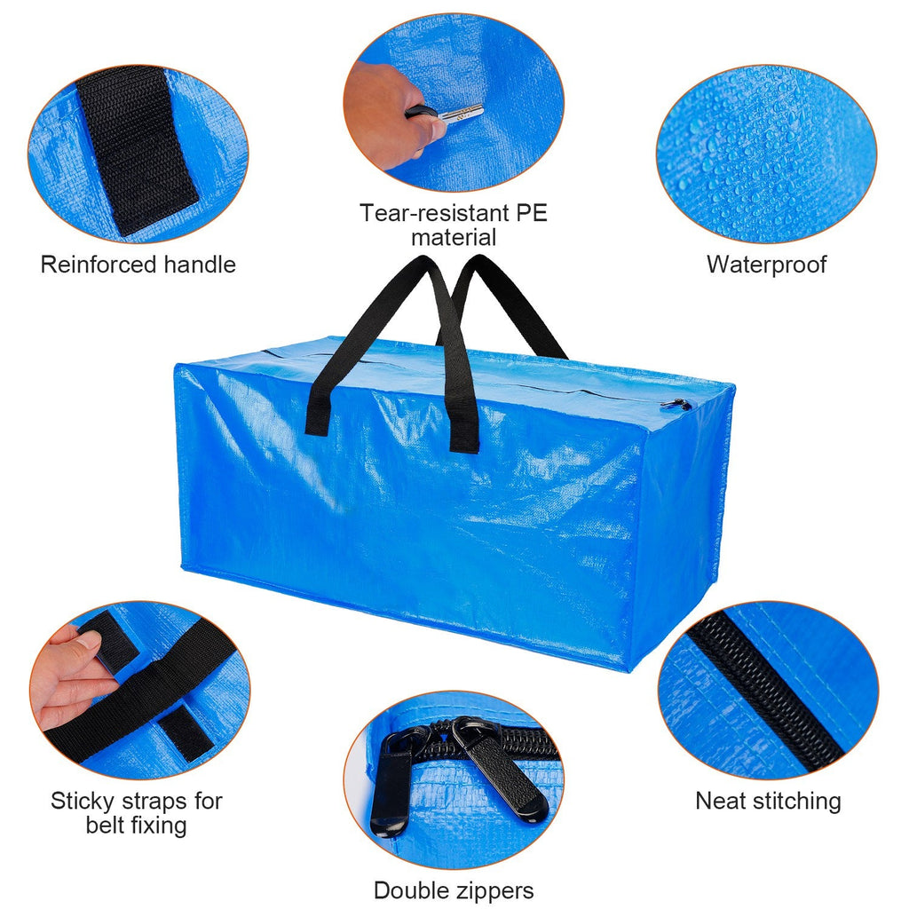 Moving Bags Heavy Duty Storage Totes - Blue 4 Pack