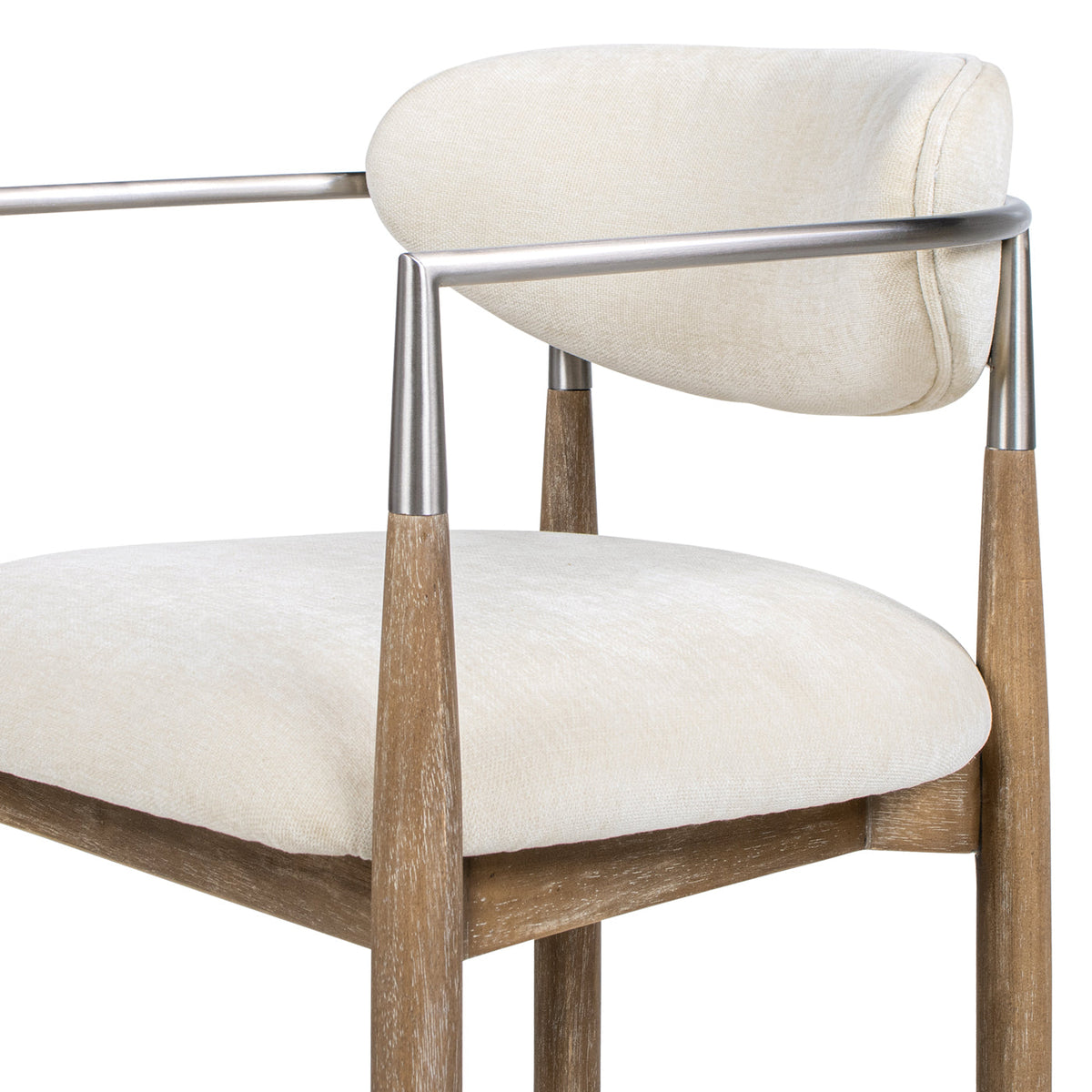 Artemis 26" Mixed Material Upholstered Counter Stool with Solid Rubberwood Frame - Warm