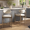 Artemis 26" Mixed Material Upholstered Counter Stool with Solid Rubberwood Frame - Warm