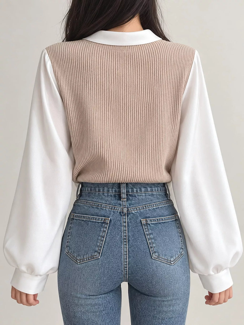 Layered Look Long Sleeve Blouse