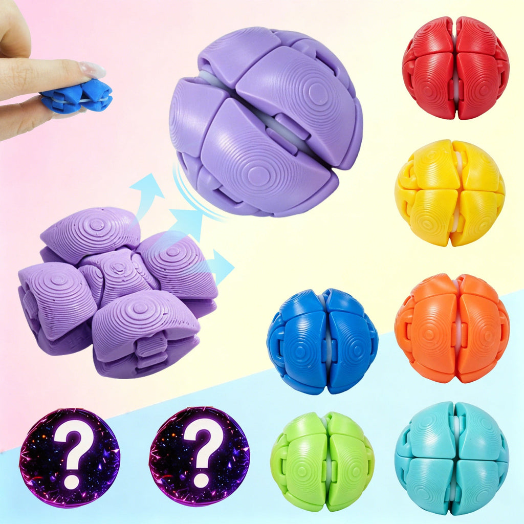 9PCS 3D Printed Articulated Fidget Sphere Set, Colorful Folding Sensory Balls With Rotating & Pressable Jointed Design, Pocket Desk Fidget For Teens & Adults