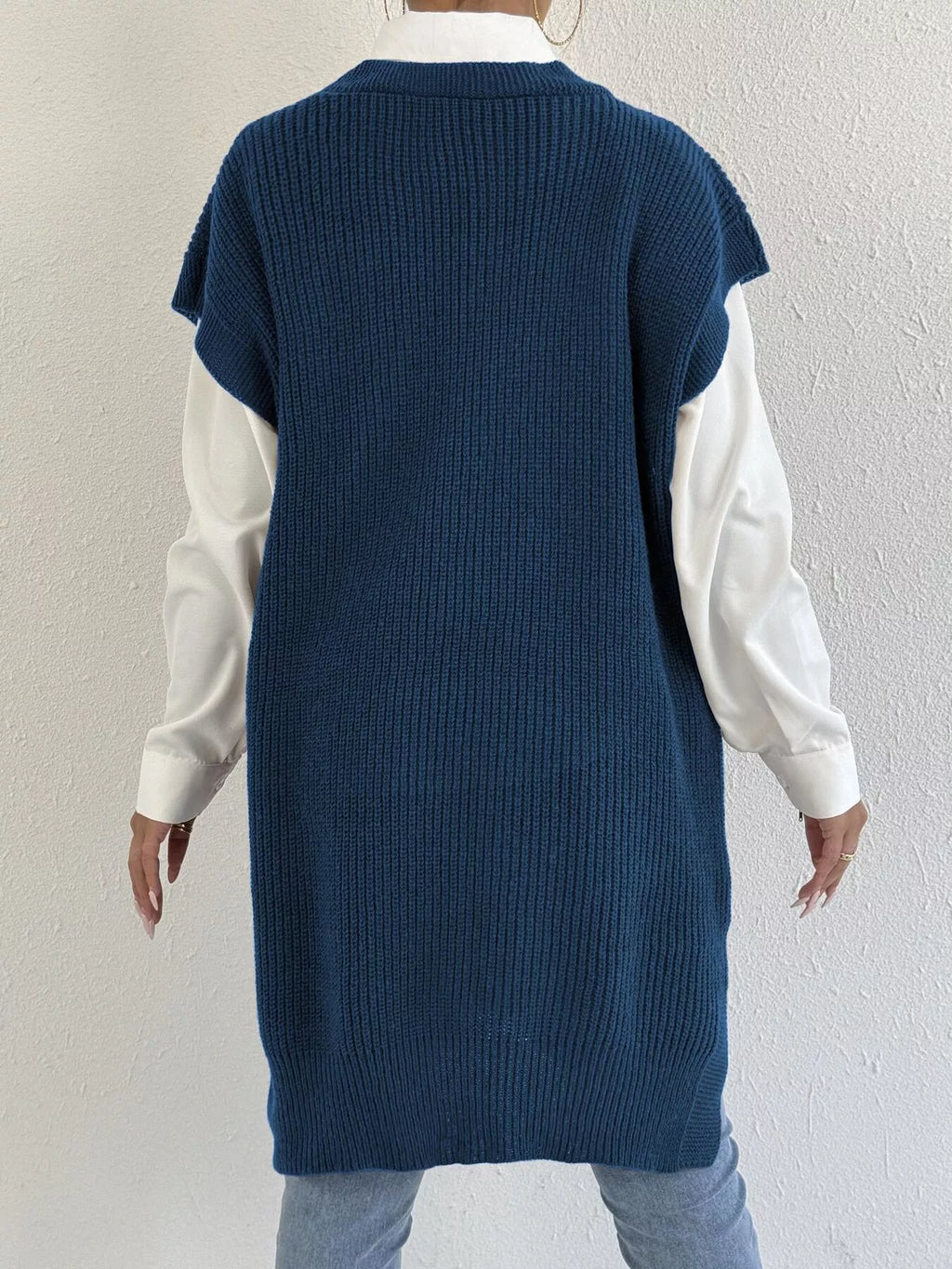 Oversized V-Neck Sweater Vest