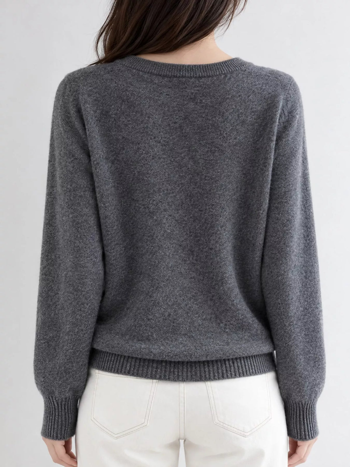 Crew-Neck Button-Down Cardigan