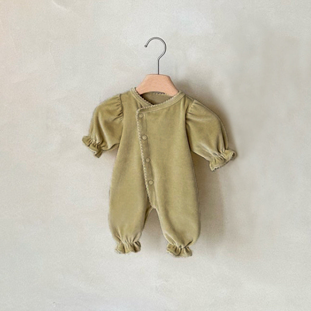 Long-style One-piece Romper With A Single Row Of Snaps For Babies