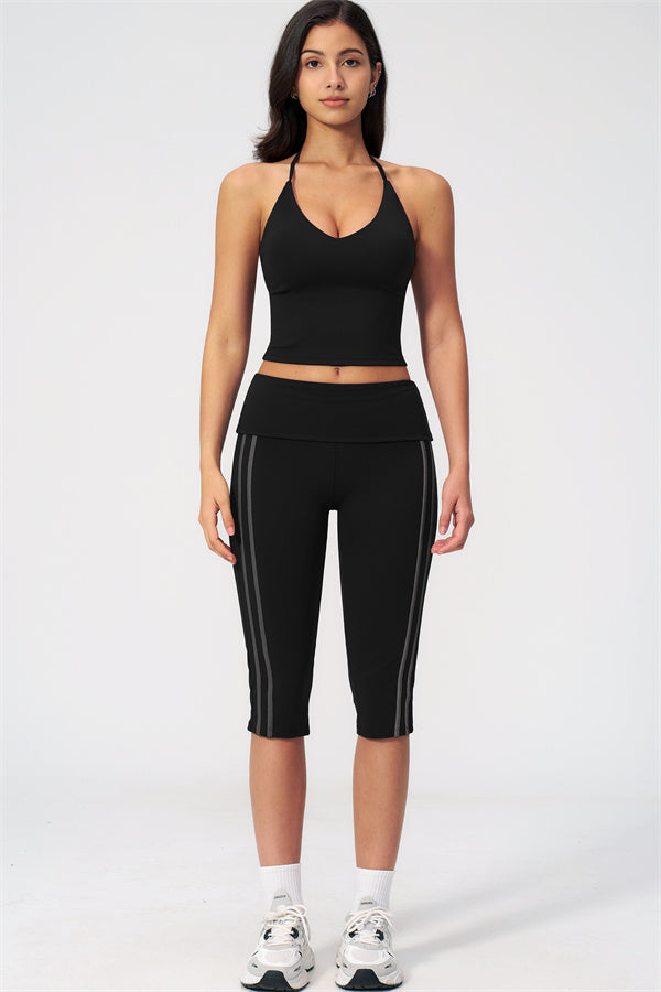The Evoke Crop Top Capri Leggings 2-Piece Set