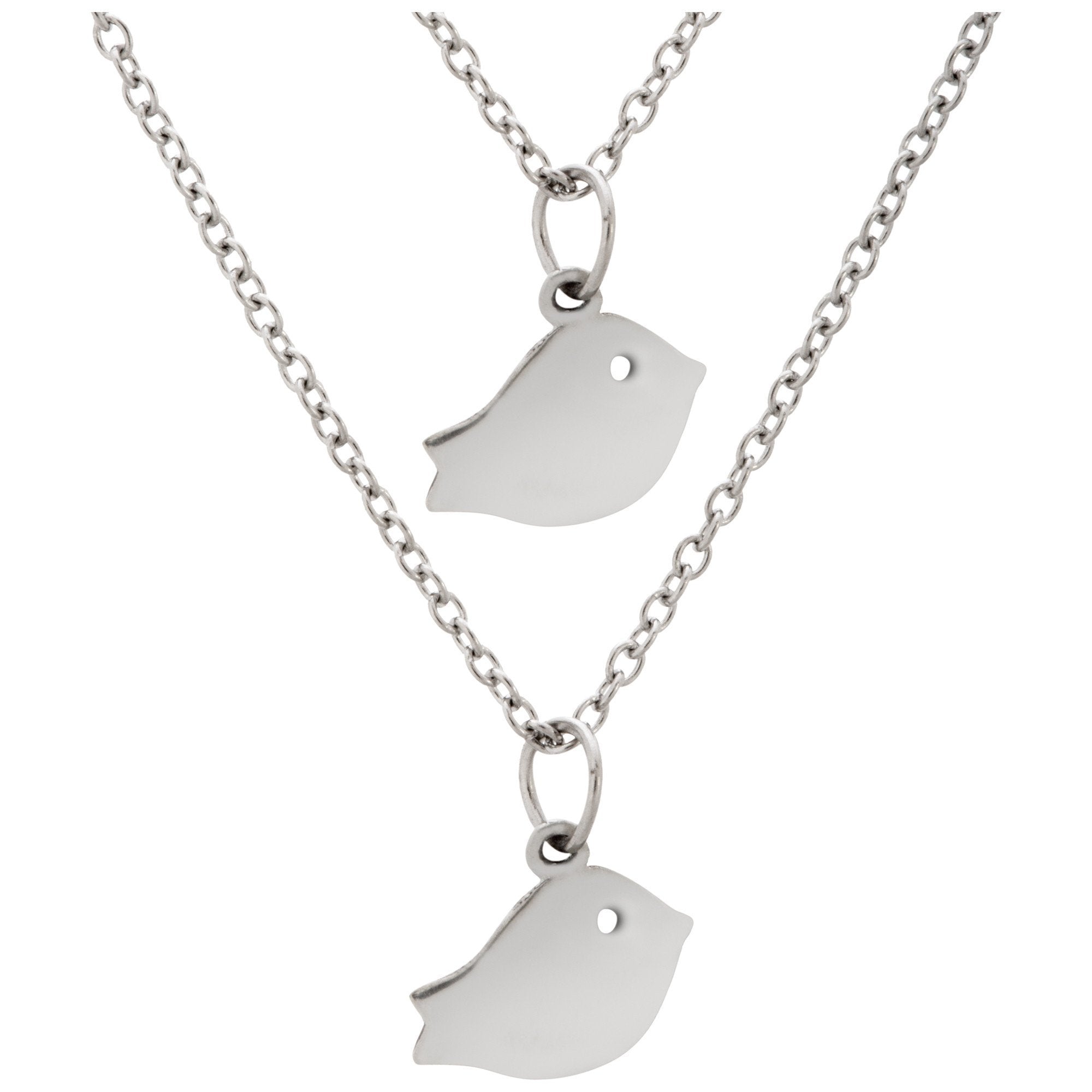 Baby Bird Friends Pewter Necklaces - Set of 2