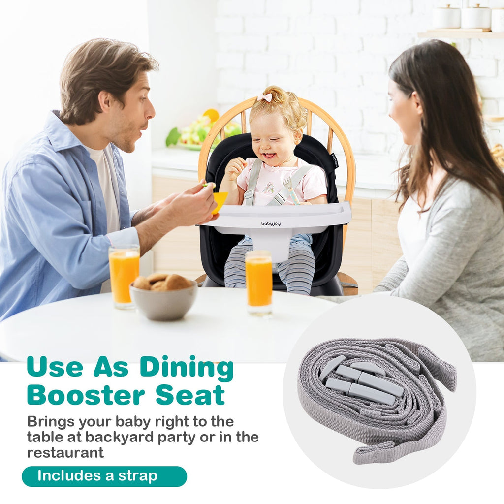 6-in-1 Convertible Baby High Chair with Adjustable Removable Tray