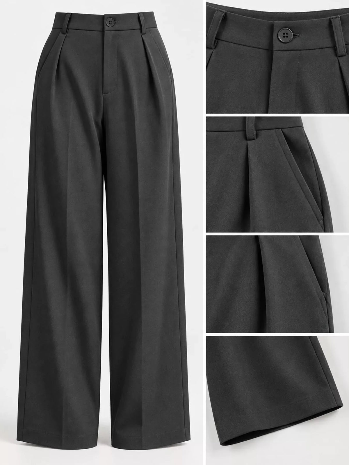 High-Waisted Pleated Wide-Leg Pants