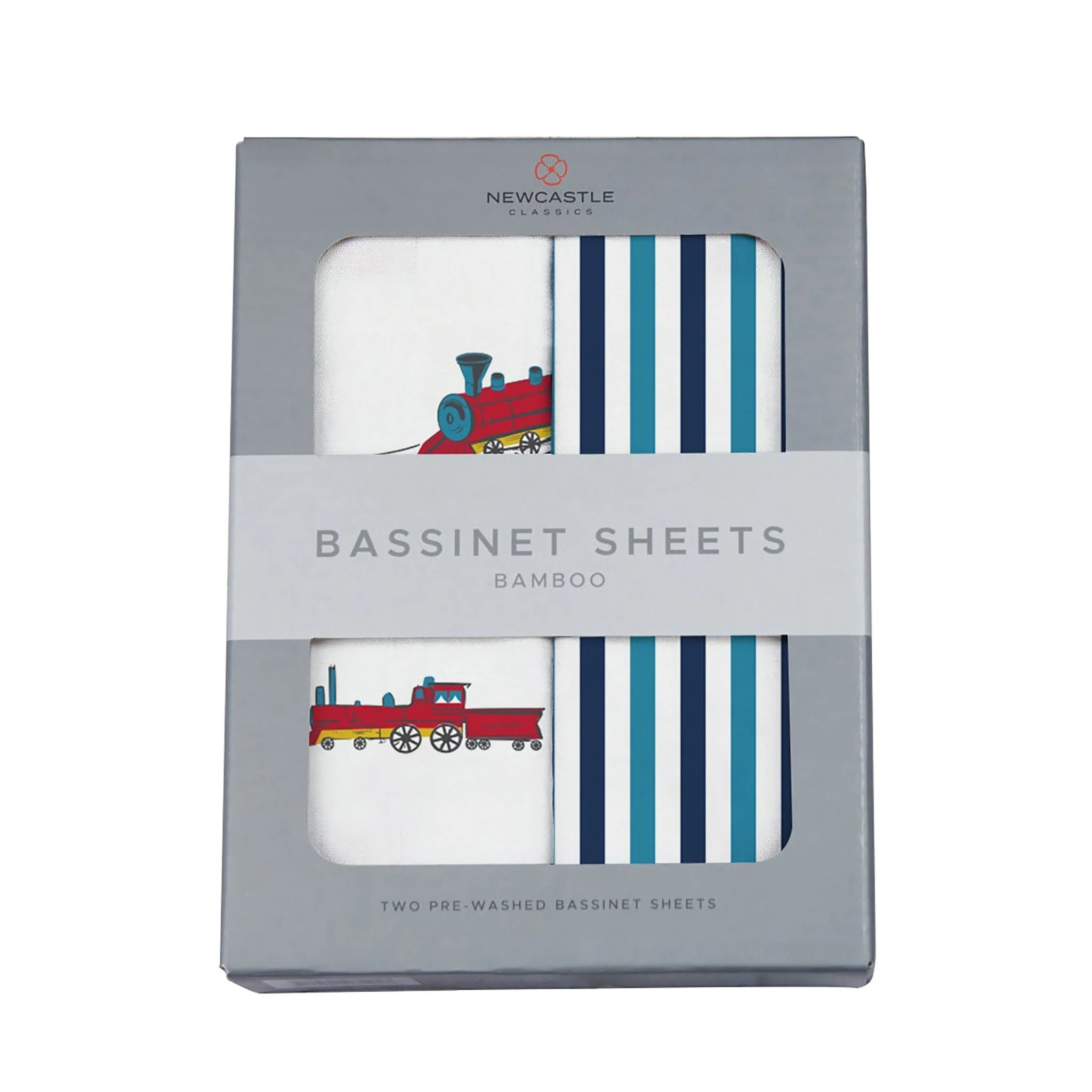 Bamboo Changing Pad Cover Vintage Train Reversible Striped