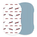 Bamboo Changing Pad Cover Vintage Train Reversible Striped