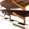 Triple Surfboard Wall Rack | Bamboo Rack Perfect for Surf, Wakeboards, Snowboards, Skateboards