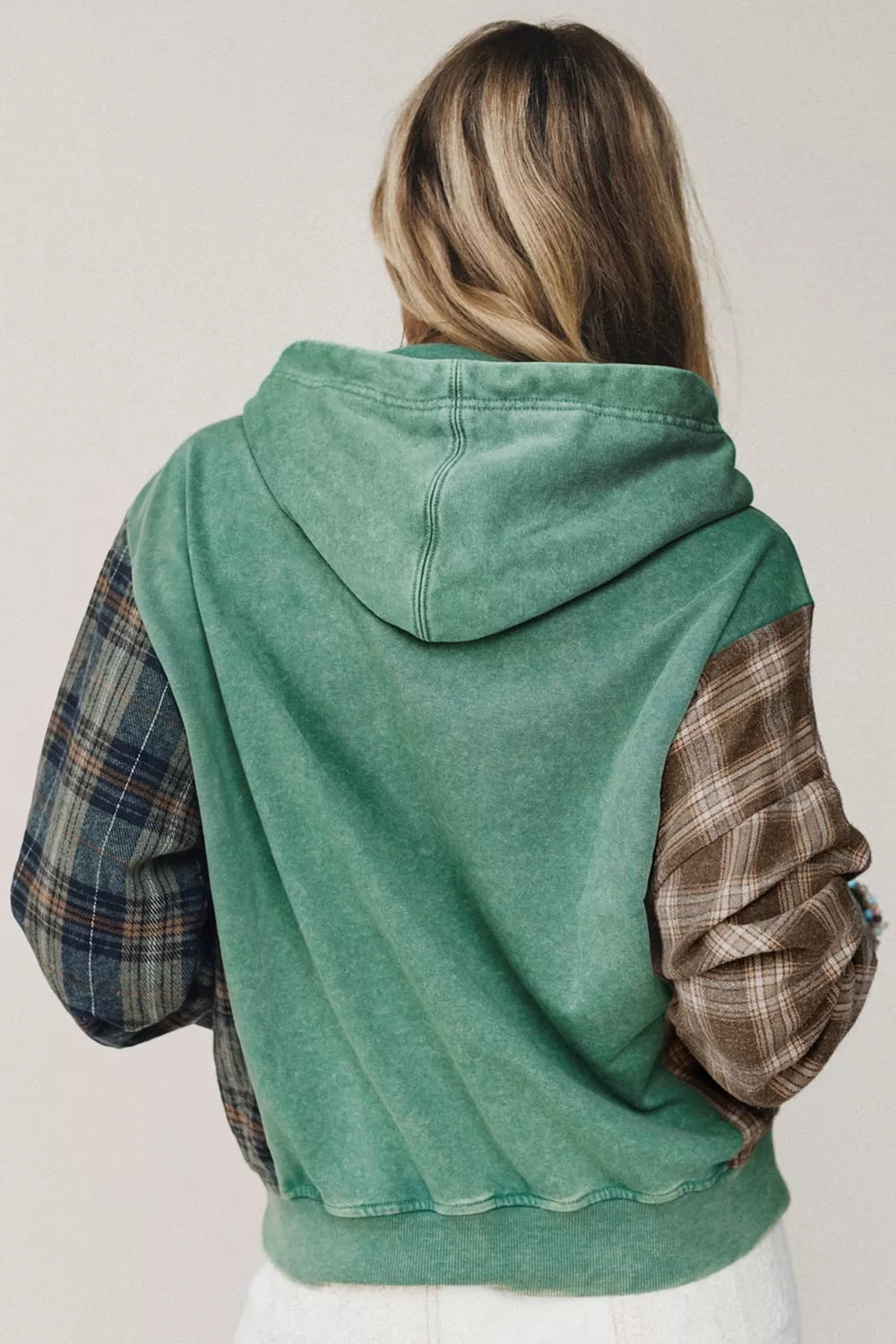 Plaid Kangaroo Pocket Hoodie