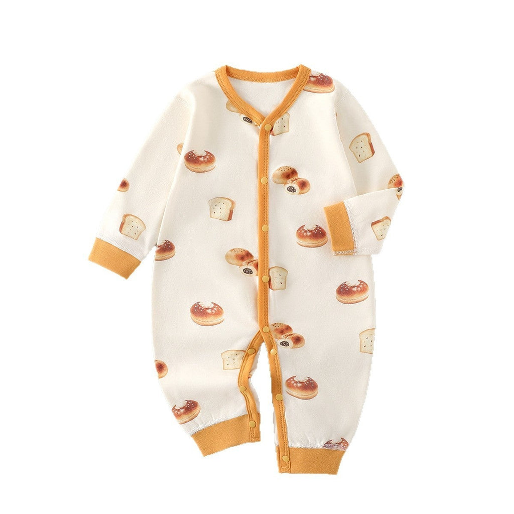 Baby Romper Spring Autumn Pure Cotton Class A Seamless Bodysuit Crawling Suit Anyang Clothing