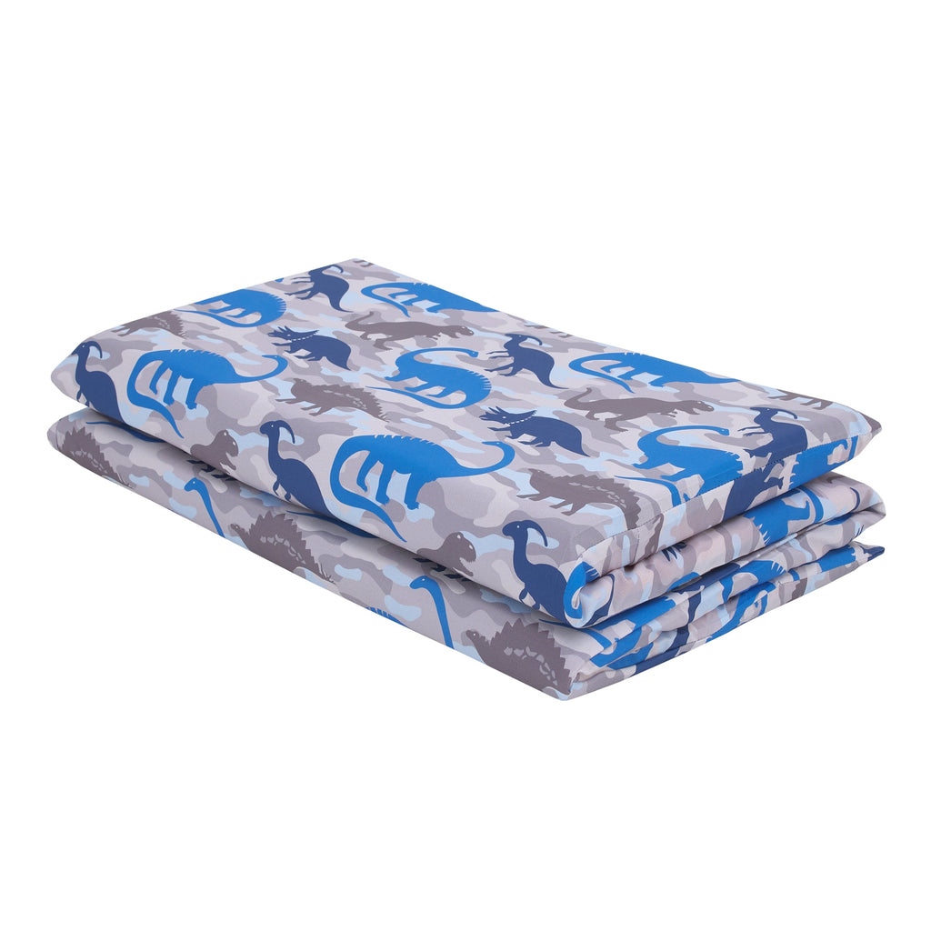 Dinosaur Blue and Grey Preschool Nap Pad Sheet