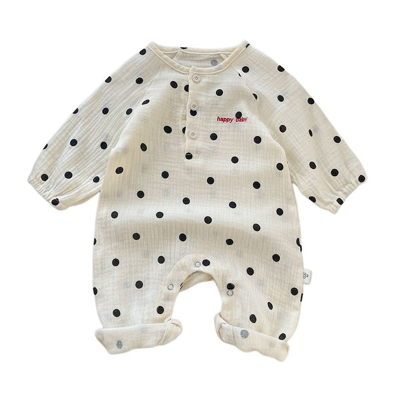 Stylish Polka-dot Romper For Baby Boys And Girls