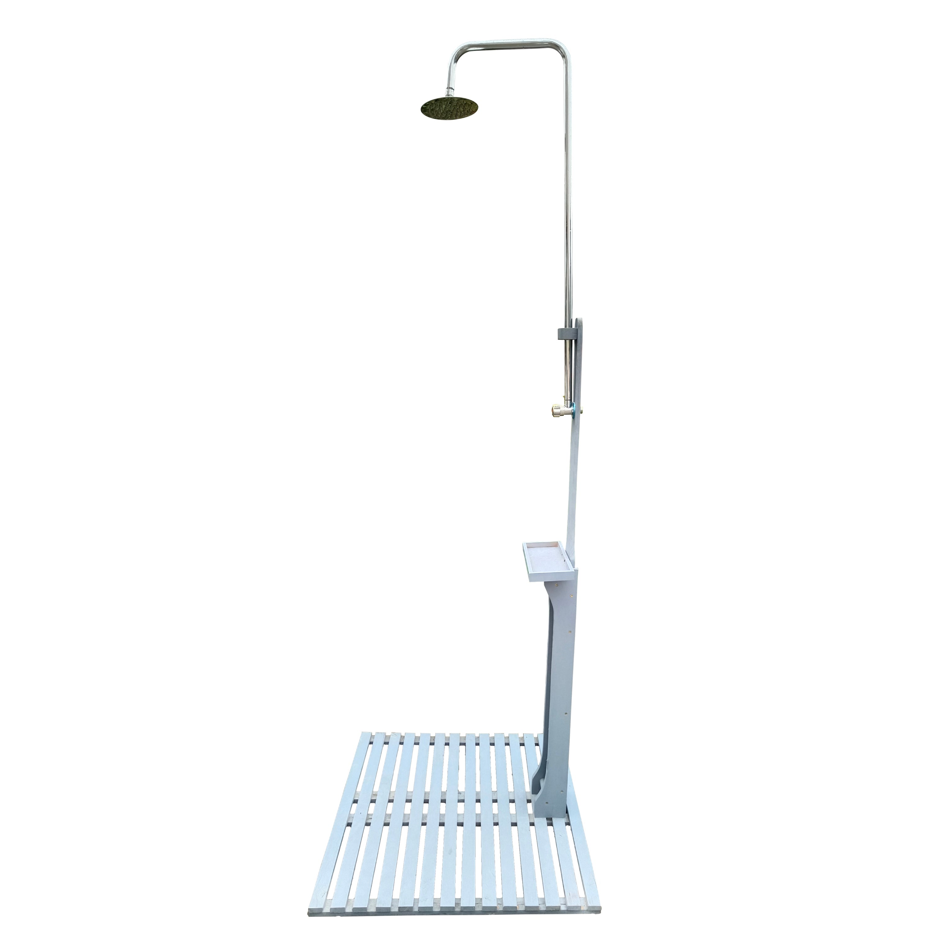Outdoor Garden Pool Shower with Chassis Board, Cooling Solution, Gray Solid W