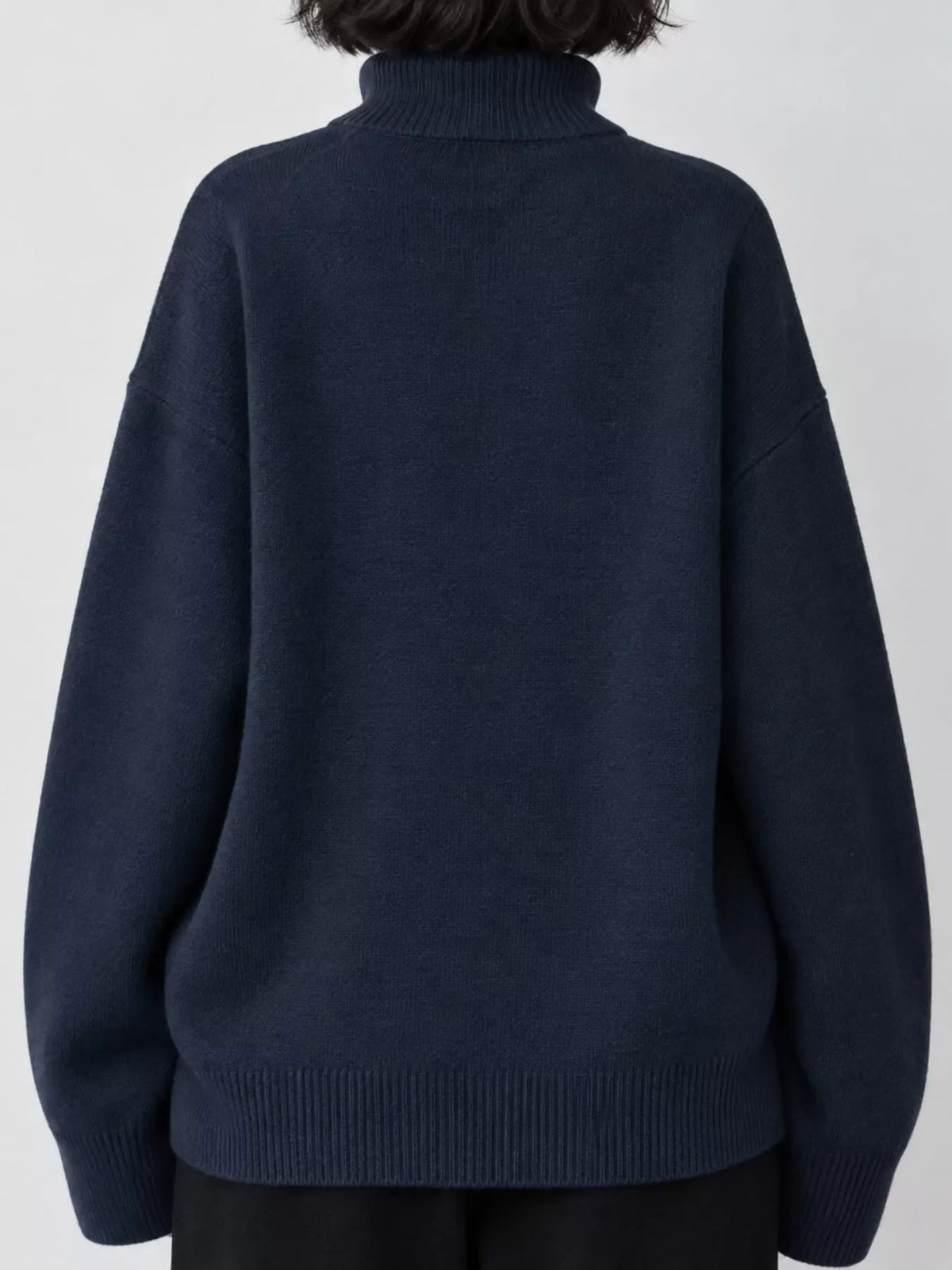 Turtleneck Dropped Shoulder Sweater