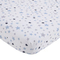 Shine On My Love - Boy Stars Navy, Light Blue and White Fitted Crib Sheet