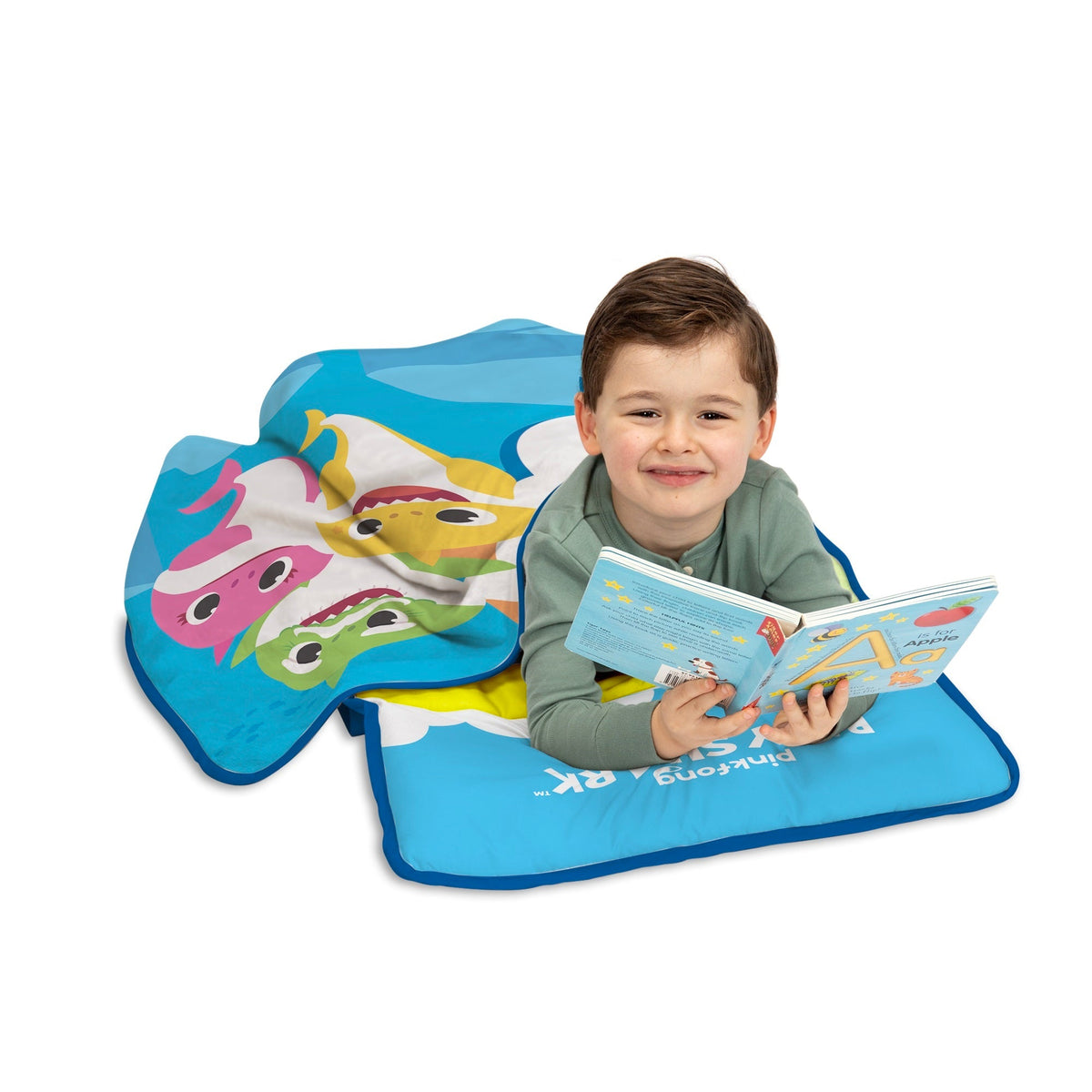 NoJo Baby Shark Toddler Nap Mat - Includes Attached Pillow and Blanket
