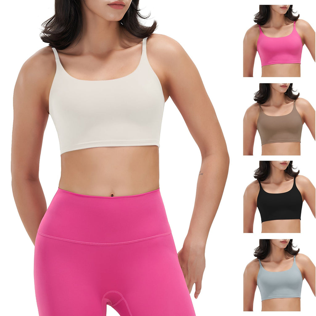 Women Sport Bras with Removable Pads, Low-Impact Square Neck