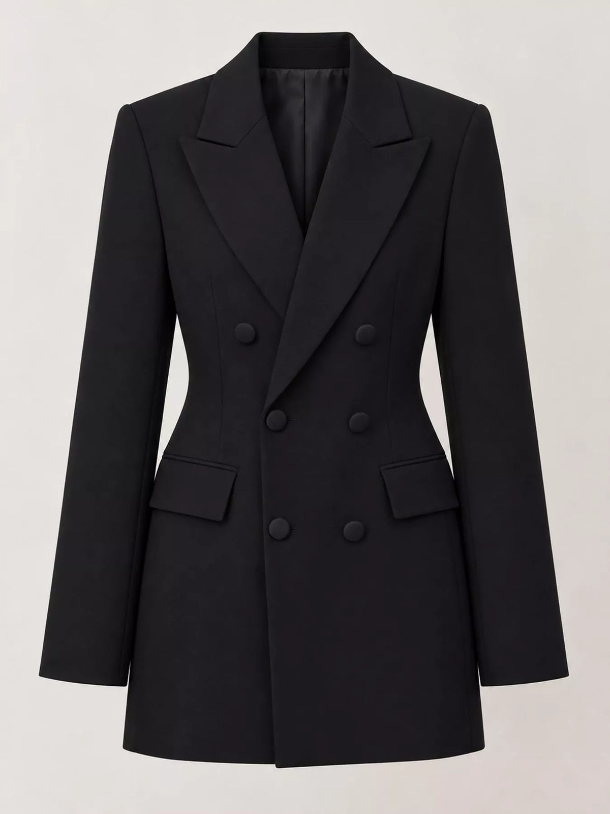 Full Size Double-Breasted Slim-Fit Blazer Plus Size