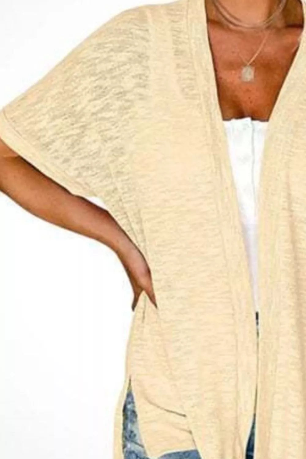 Side Sit Open Front Cardigan