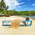 Beach Chaise Lounge Chair with Face Hole and Removable Pillow