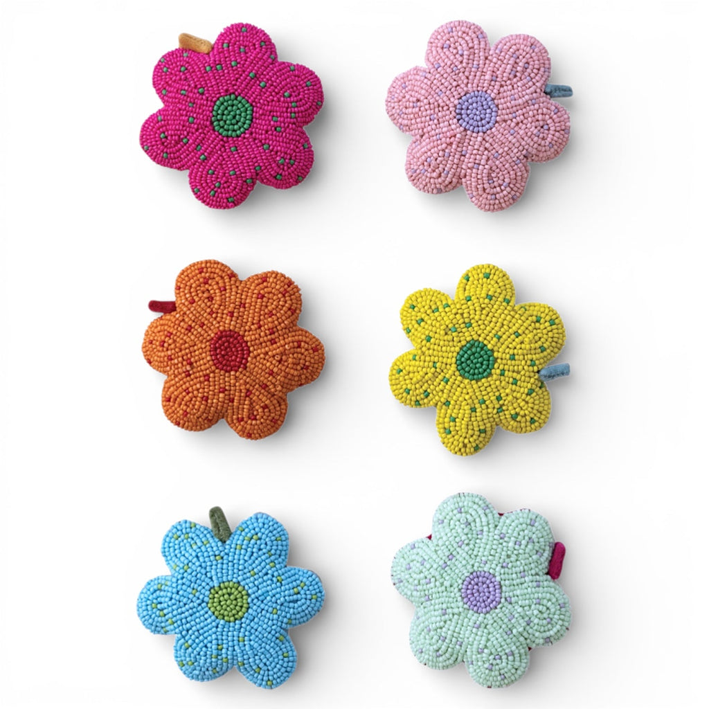 Handmade Glass Beaded Flower Tape Measure