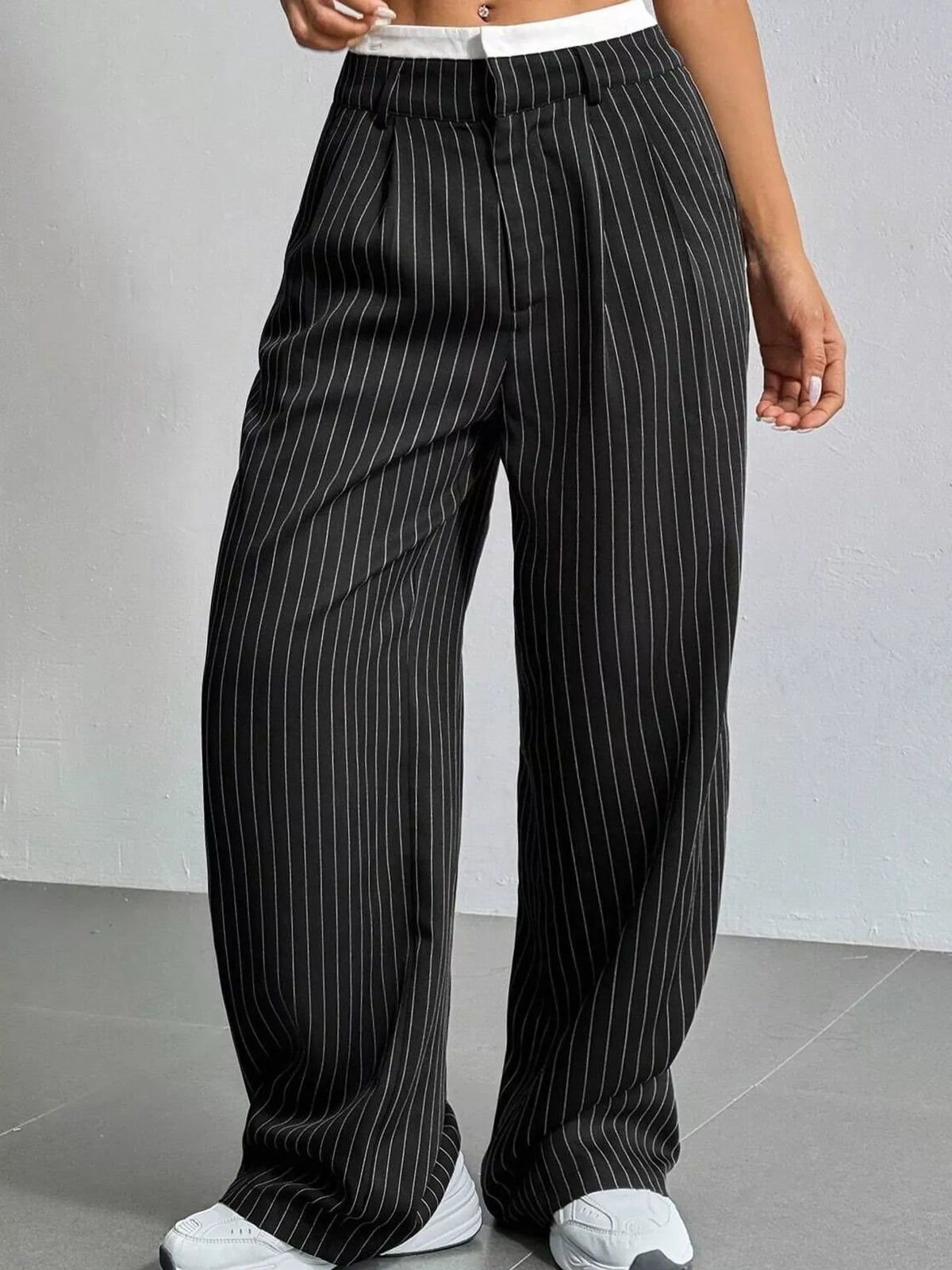 Striped Wide-Leg Pants