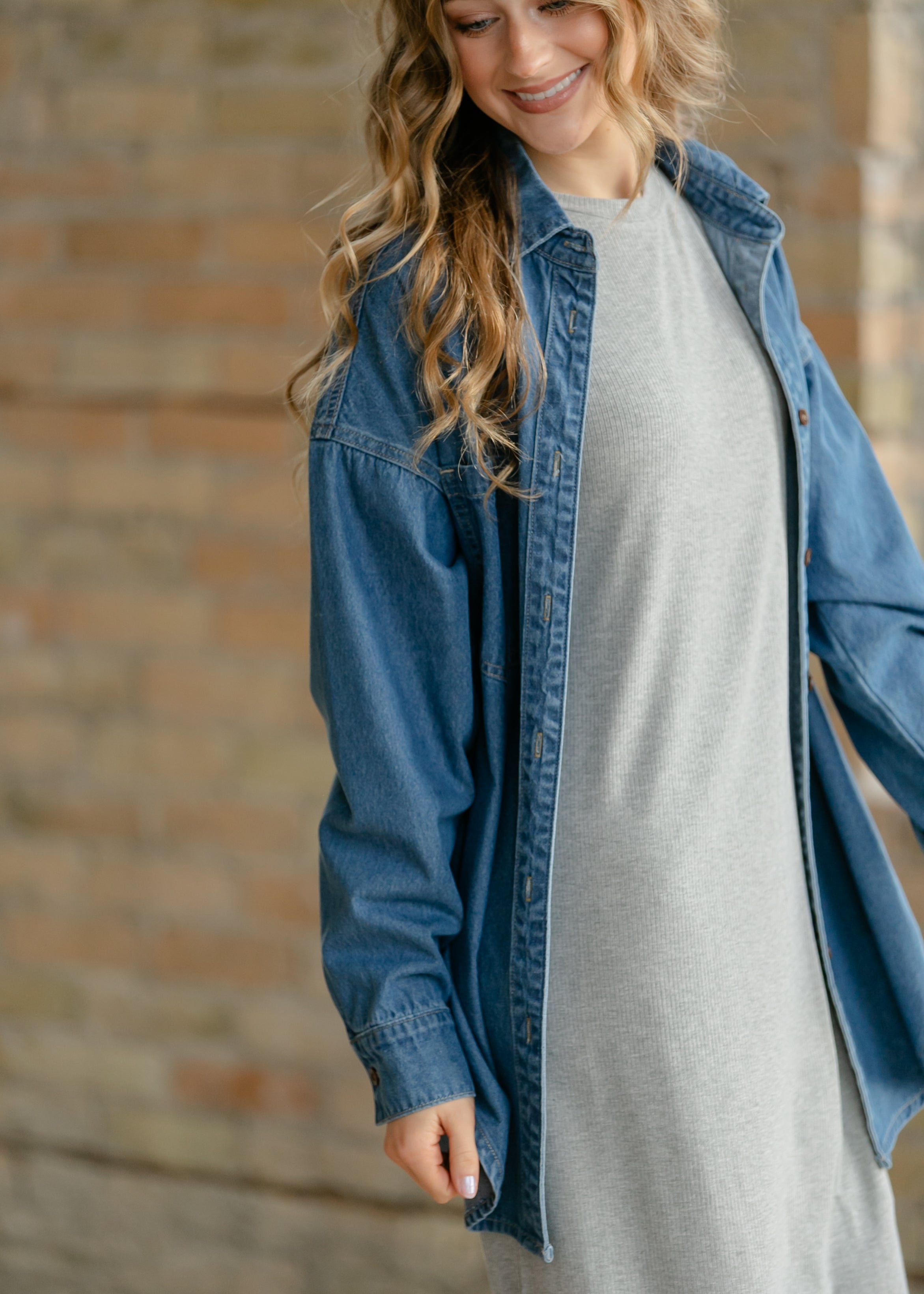 Betty Denim Button Up Top