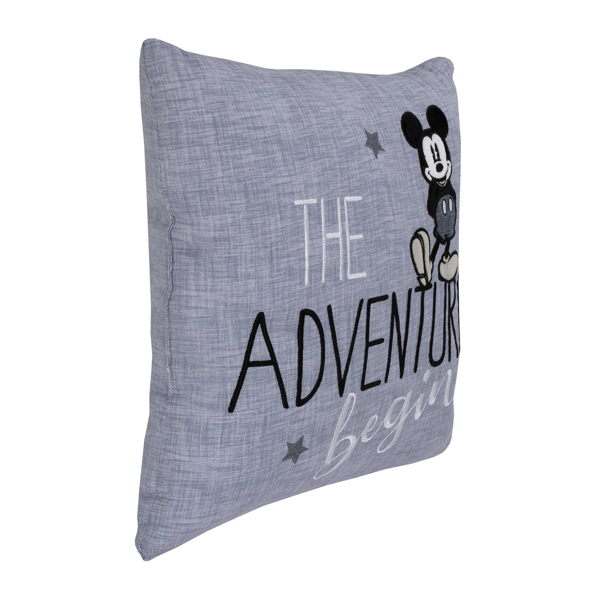 Mickey Mouse - Call Me Mickey Blue and White The Adventure Begins Decorative Throw Pillow