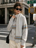 Geometric Button Down Knit Cardigan