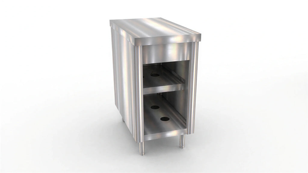 Duke Thurmaduke TST-18PG Solid Top Utility Counter, Stainless Steel Top, Open Rear with Undershelves, 18 x 32 x 36 Inches