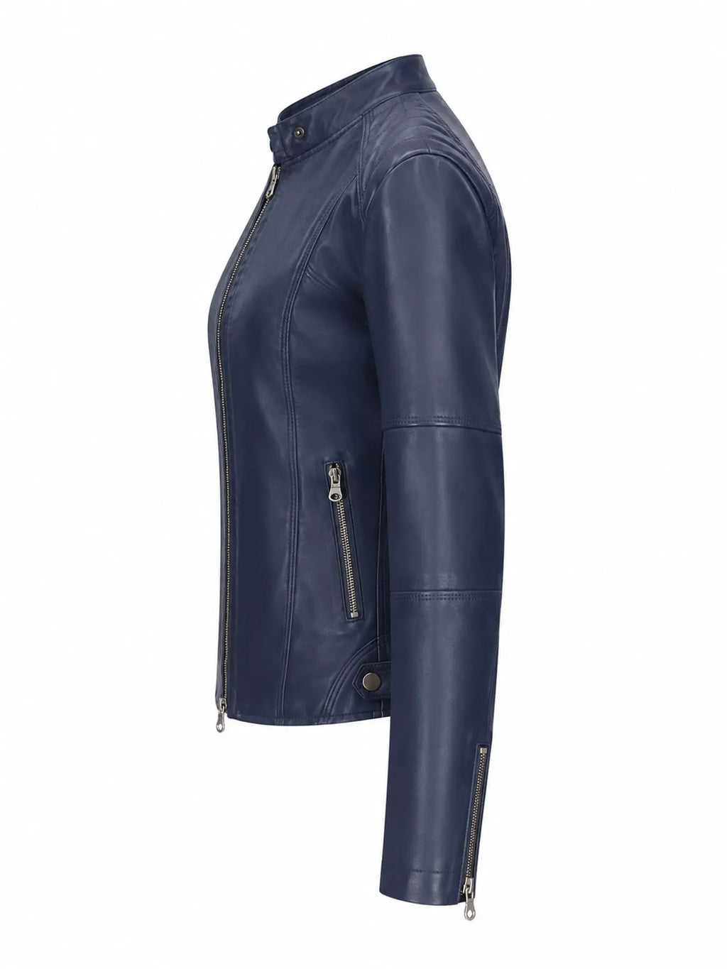 Full Size Slim Fit Faux Leather Moto Jacket Plus Size