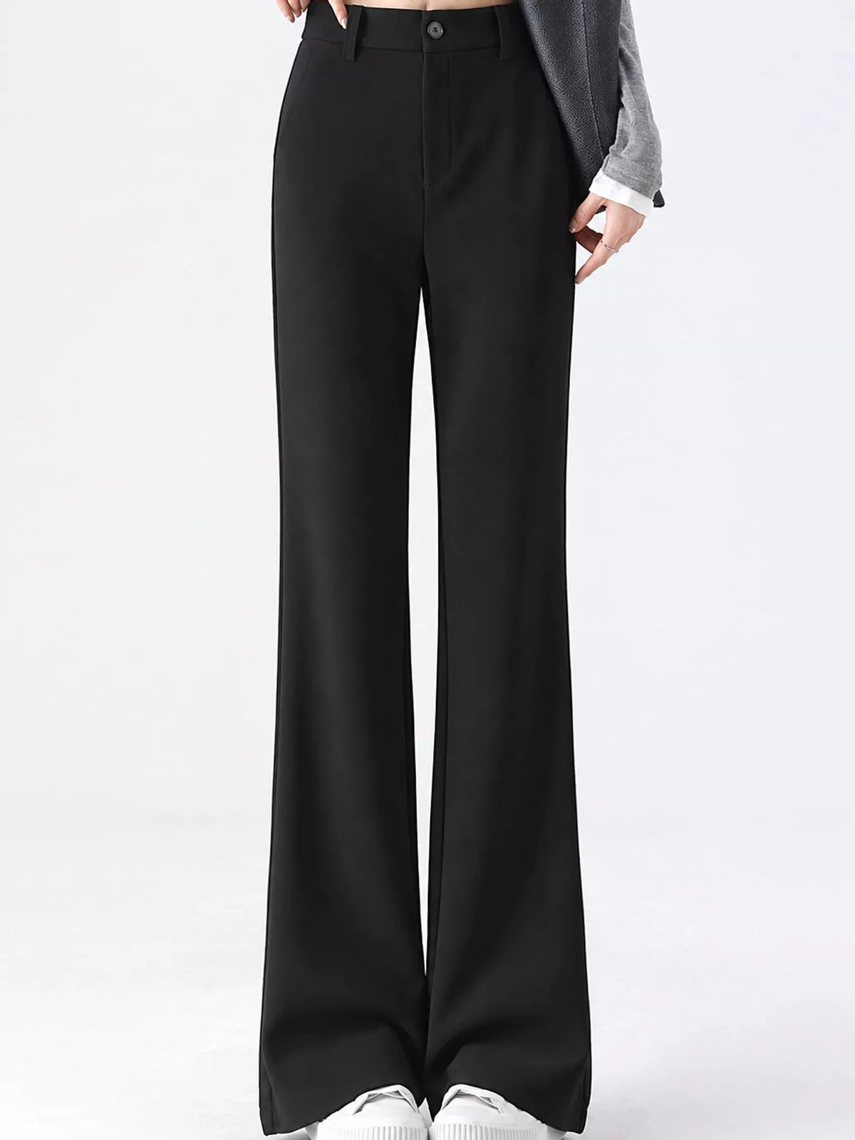 Full Size High-Waisted Slim-Fit Straight-Leg Pants Plus Size