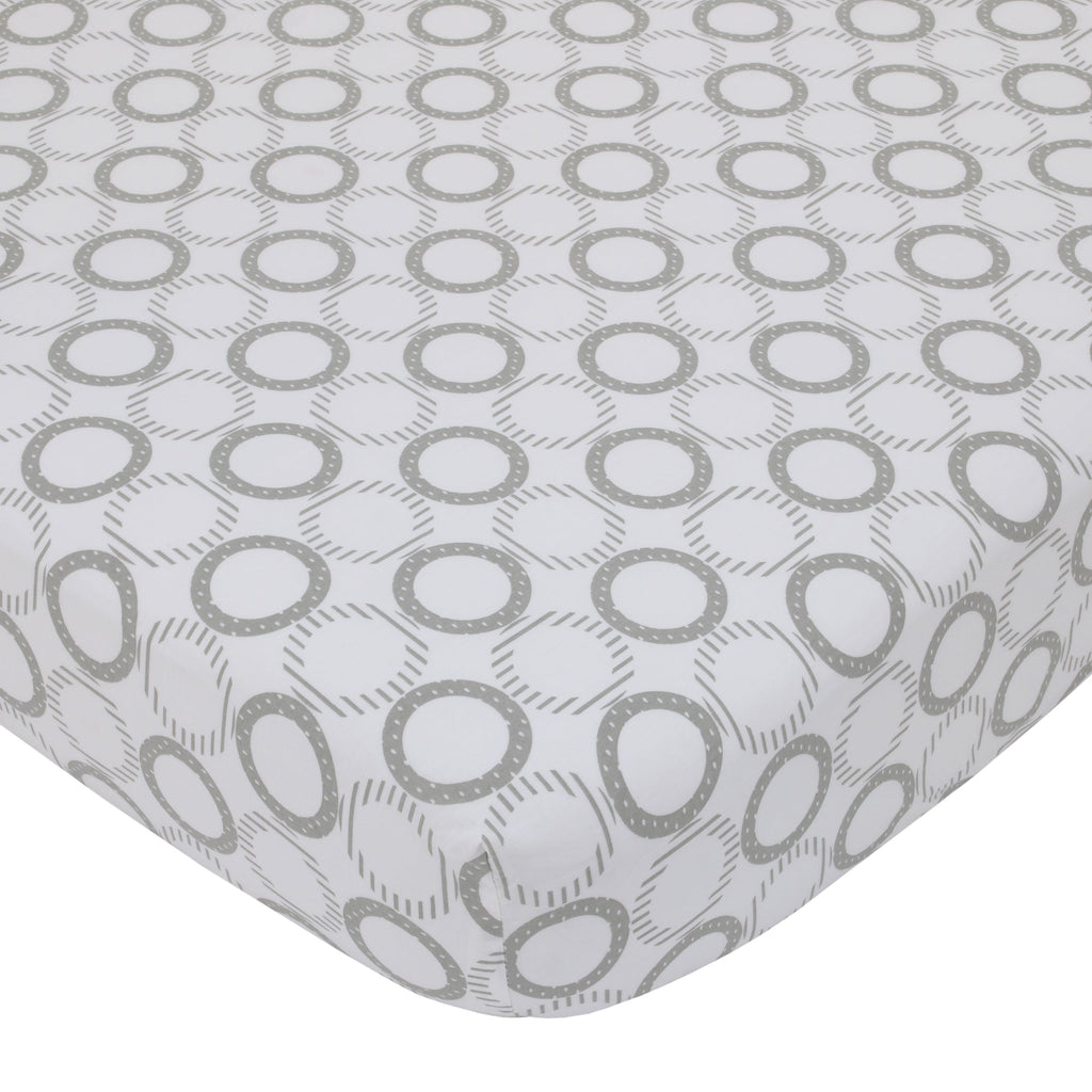 NoJo Dreamer Gray Elephant 8-Piece Nursery Crib Bedding Set