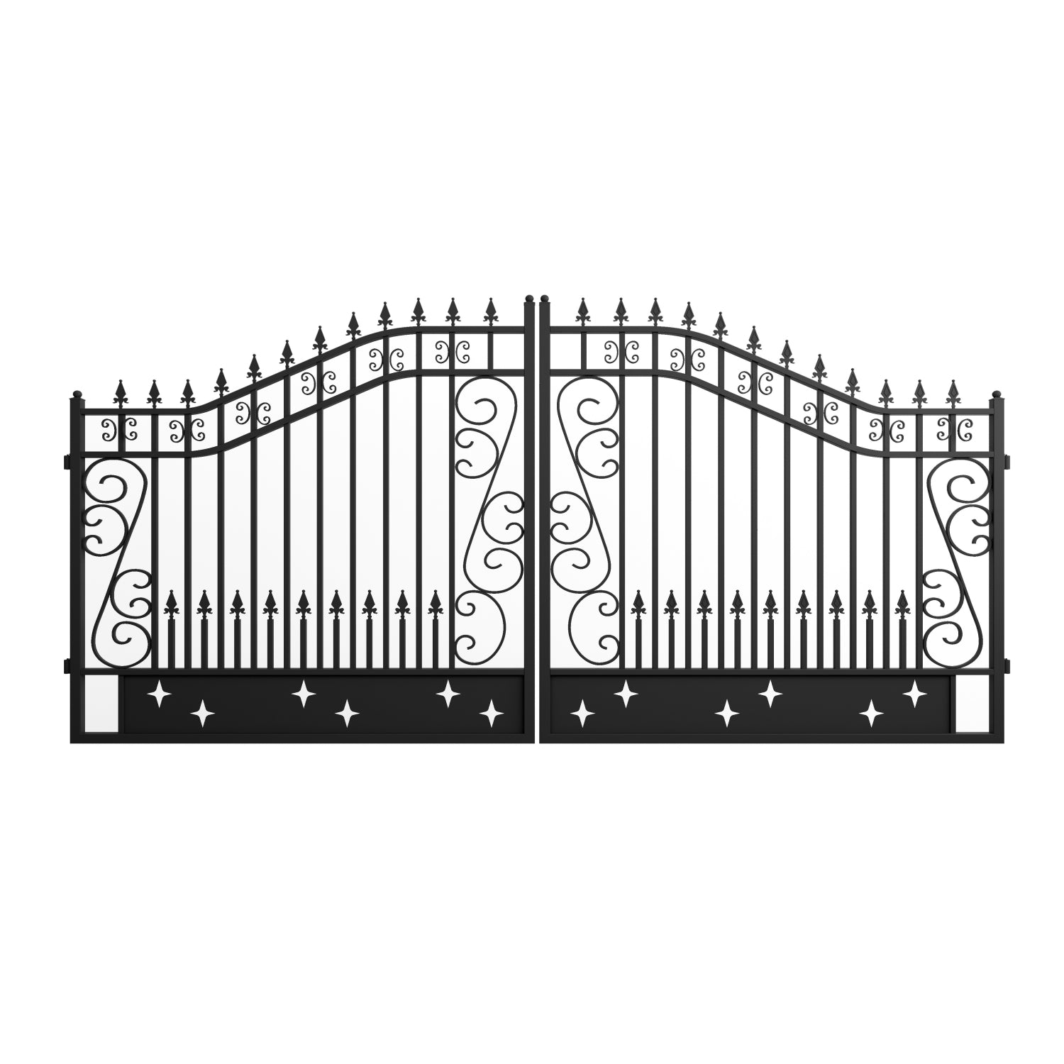 14x8 ft Steel Dual Swing Driveway Gate