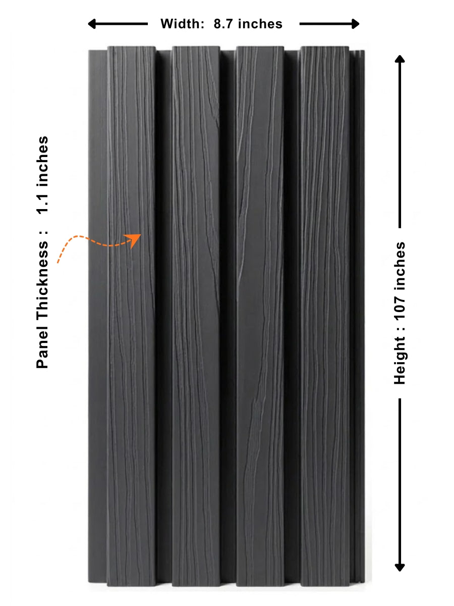 Black Composite Wide Exterior Cladding | 5 PC/Box (32 sq ft)