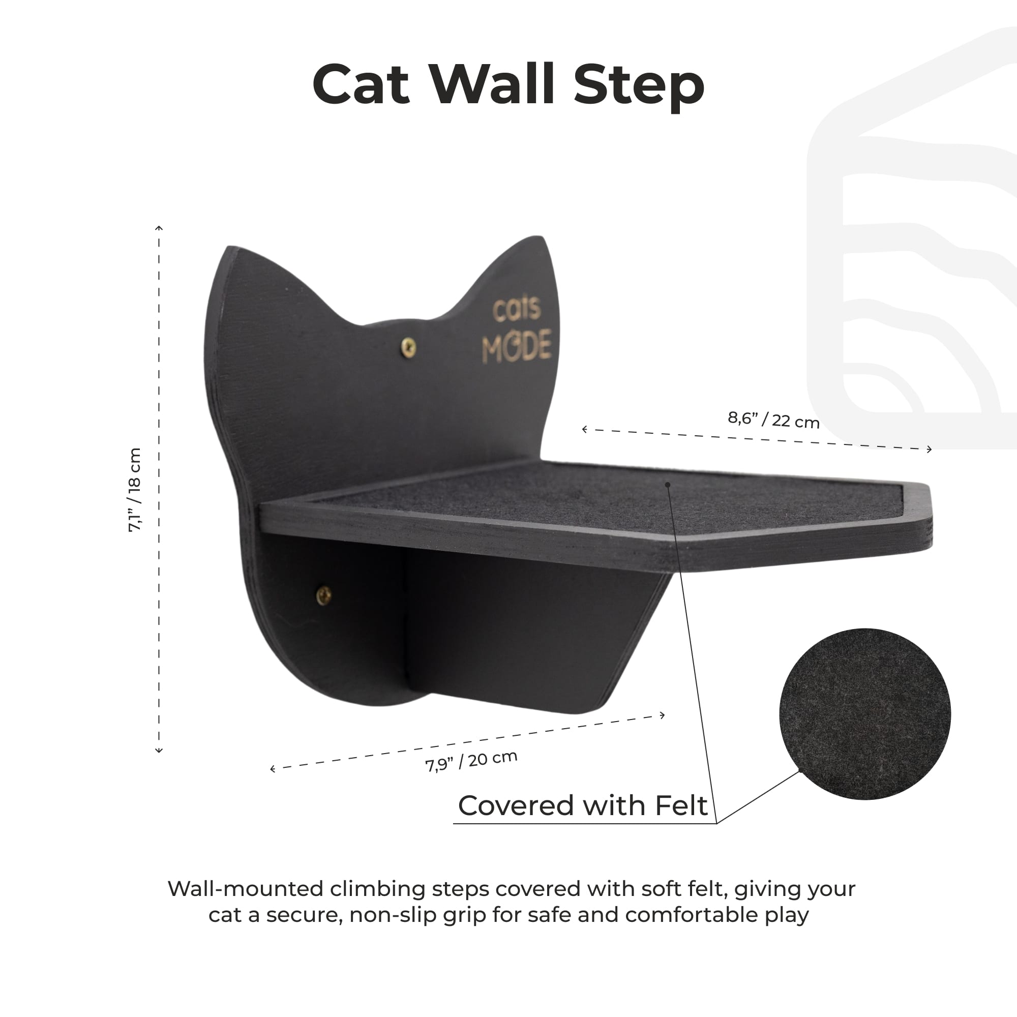 Wooden Cat Step - Black