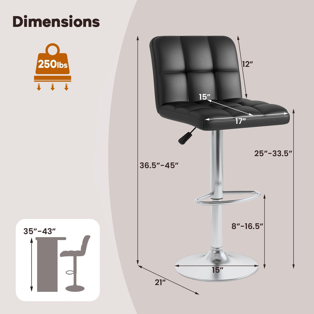 Set of 2 Square Swivel Adjustable