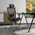High-Back Mesh Executive Chair with Sliding Seat and Adjustable Lumbar Support