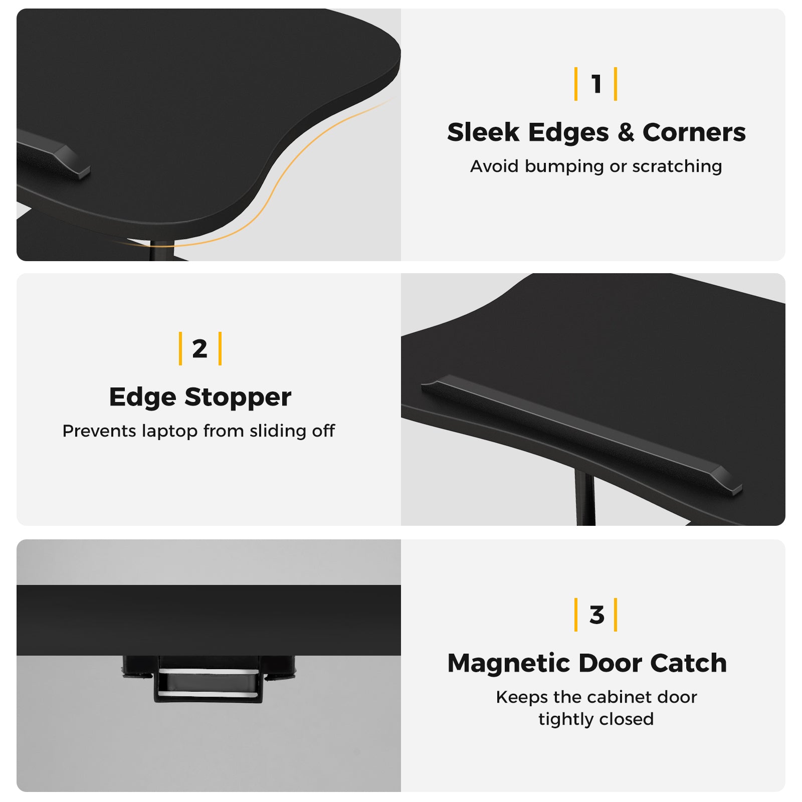 Adjustable Mobile Standing Desk Cart with Tilt Desktop and Cabinet