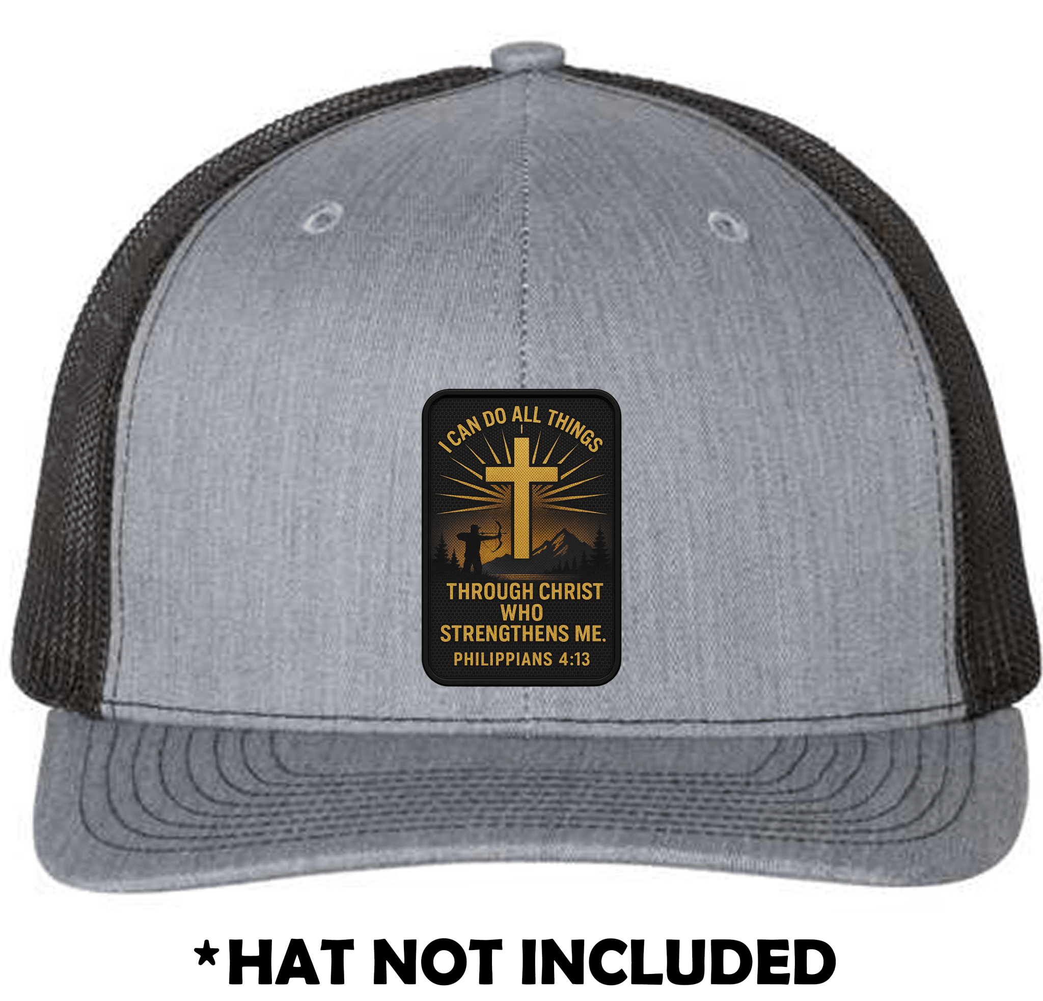 Bow Hunter I can Do All things Through Christ UV Printed Hat Patch