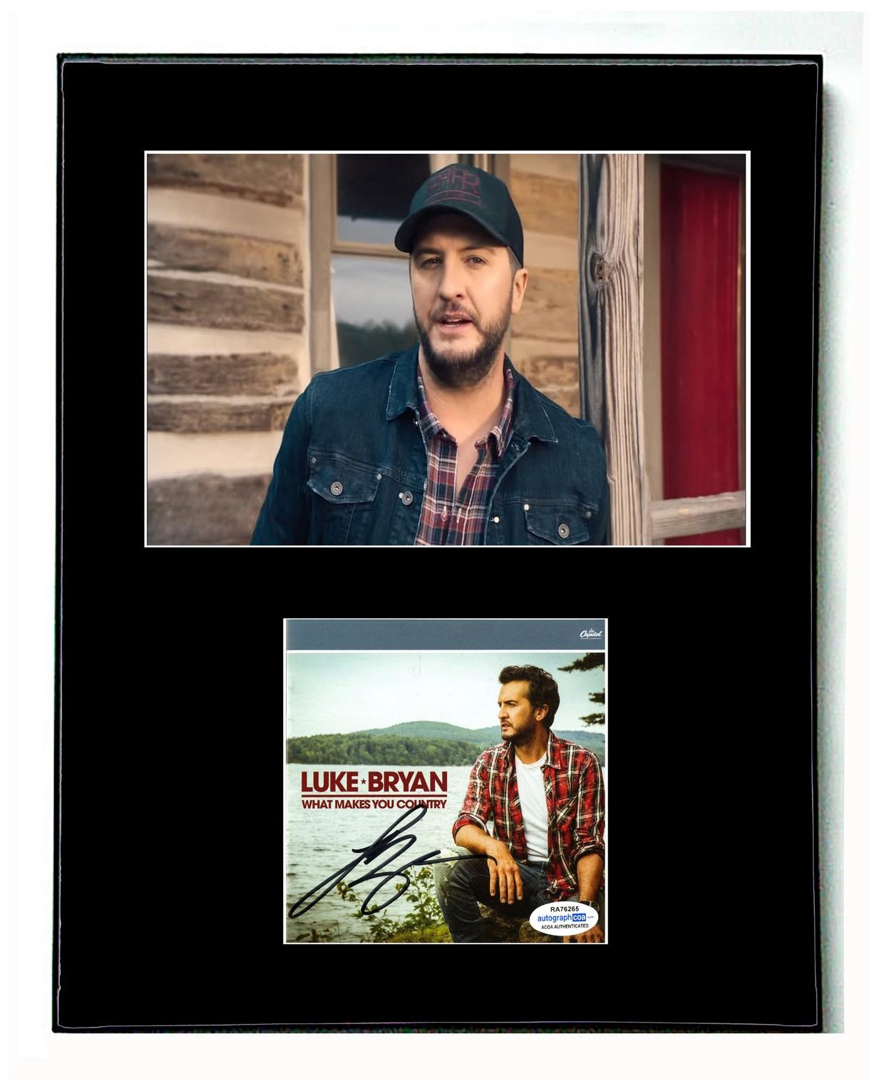 Luke Bryan Autographed 11x14 Framed Display CD Cover Photo ACOA