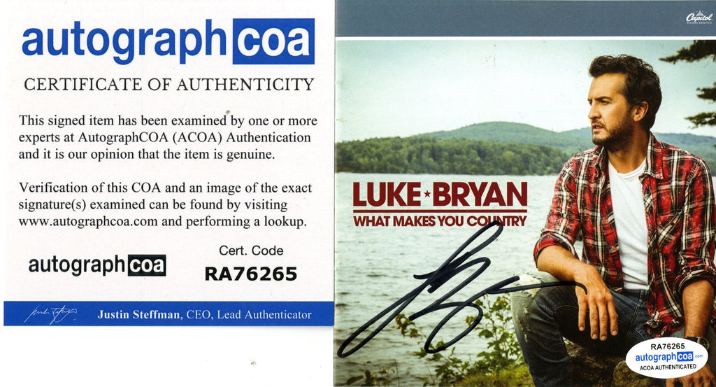 Luke Bryan Autographed 11x14 Framed Display CD Cover Photo ACOA